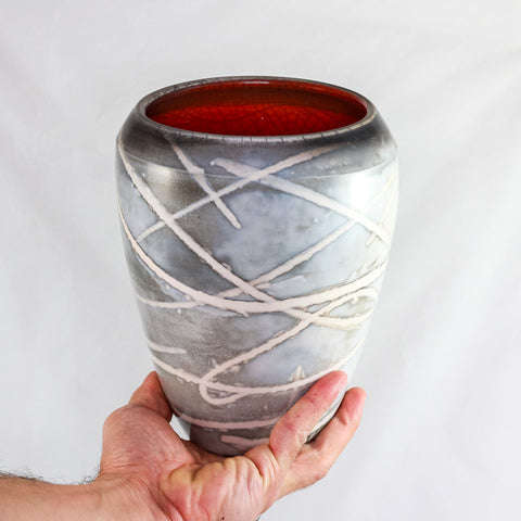 Aqua Raku Vase