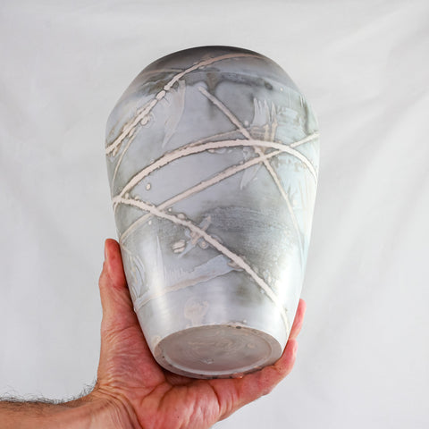 Aqua Raku Vase