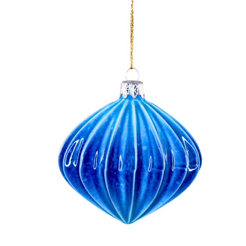 Porcelain Christmas Bauble - Frosted Indigo