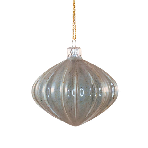 Porcelain Christmas Bauble - Silver Ash