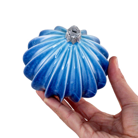Porcelain Christmas Bauble - Frosted Indigo