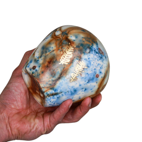 Saggar fired vase with gold leaf