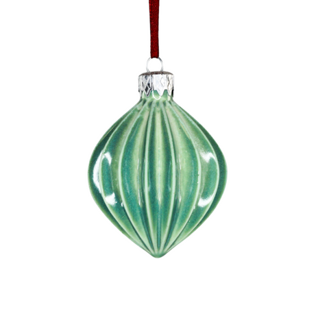 Porcelain Christmas Bauble - Celadon Glow