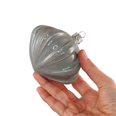 Porcelain Christmas Bauble - Silver Ash