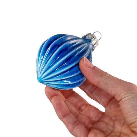Porcelain Christmas Bauble - Northern Blue