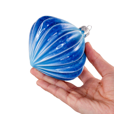 Porcelain Christmas Bauble - Frosted Indigo