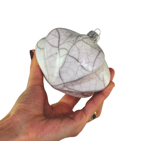 Porcelain Christmas Bauble - Raku