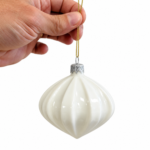 Porcelain Christmas Bauble - Pearl