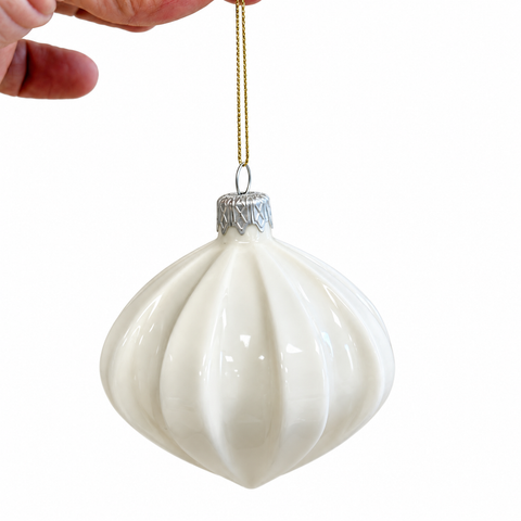 Porcelain Christmas Bauble - Pearl