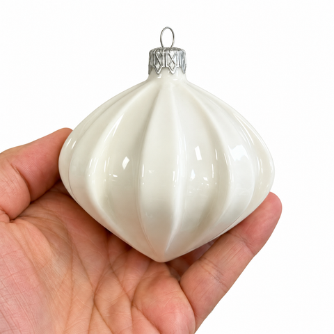 Porcelain Christmas Bauble - Pearl
